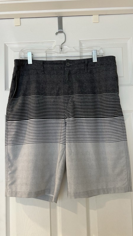 Goodfellow & Co. Mens Waist 34 Gray Striped Swim Trunks Shorts