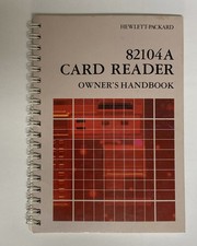 Manual for Card Reader for HP 41C 41CV 41CX Calculator Hewlett Packard 82104A