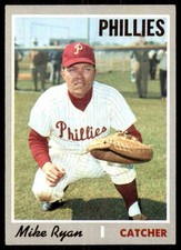 1970 Topps Mike Ryan UER/Pitching Record/header On Card Back #591