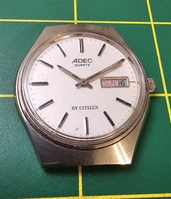 ADEC by CITIZEN 1408-392515TA All St. Steel Quartz Men's Watch Sz.7'' for Parts