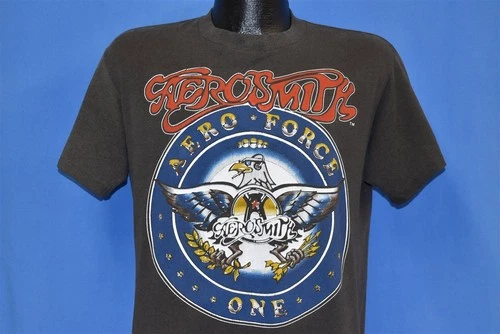 80s AEROSMITH AERO FORCE ONE -88 TOUR CONCERT ROCK B 1980s vintage concert t-shirt, vintage, single stitch, B+ condition