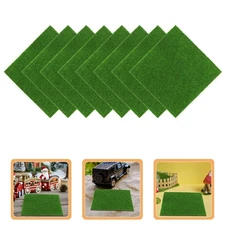 16 Pcs Artificial Green Moss Turf Mats For Crafting Faux Moss Sheets 15cmx15cm