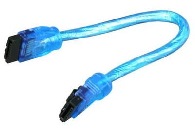 6'' Inch UV Blue SATA 3 III Round SSD/HDD Data Cable Straight to Straight