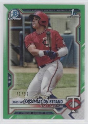 2021 Bowman Draft Chrome Green Refractor 71/99 Christian Encarnacion-Strand 1b8