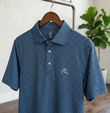 Rhoback The UNC Tar Heel Polo Admiral Navy Powder Blue 4-Way Stretch M-3XL