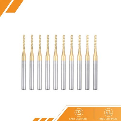 10pcs - 1.5mm Titanium Coat Carbide End Mill Engraving Milling Cutter CNC Router