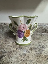 Vintage FTD Hand Painted Floral Vase