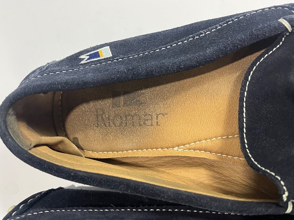Shackle Issue Riomar Men's Navy Blue Suede Bit Driving Loafers Nautical Shackle Boat ...