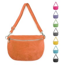 ITAL DAMEN WILDLEDER BAUCH TASCHE BRUSTTASCHE CROSS OVER BODYBAG UMHÄNGETASCHE