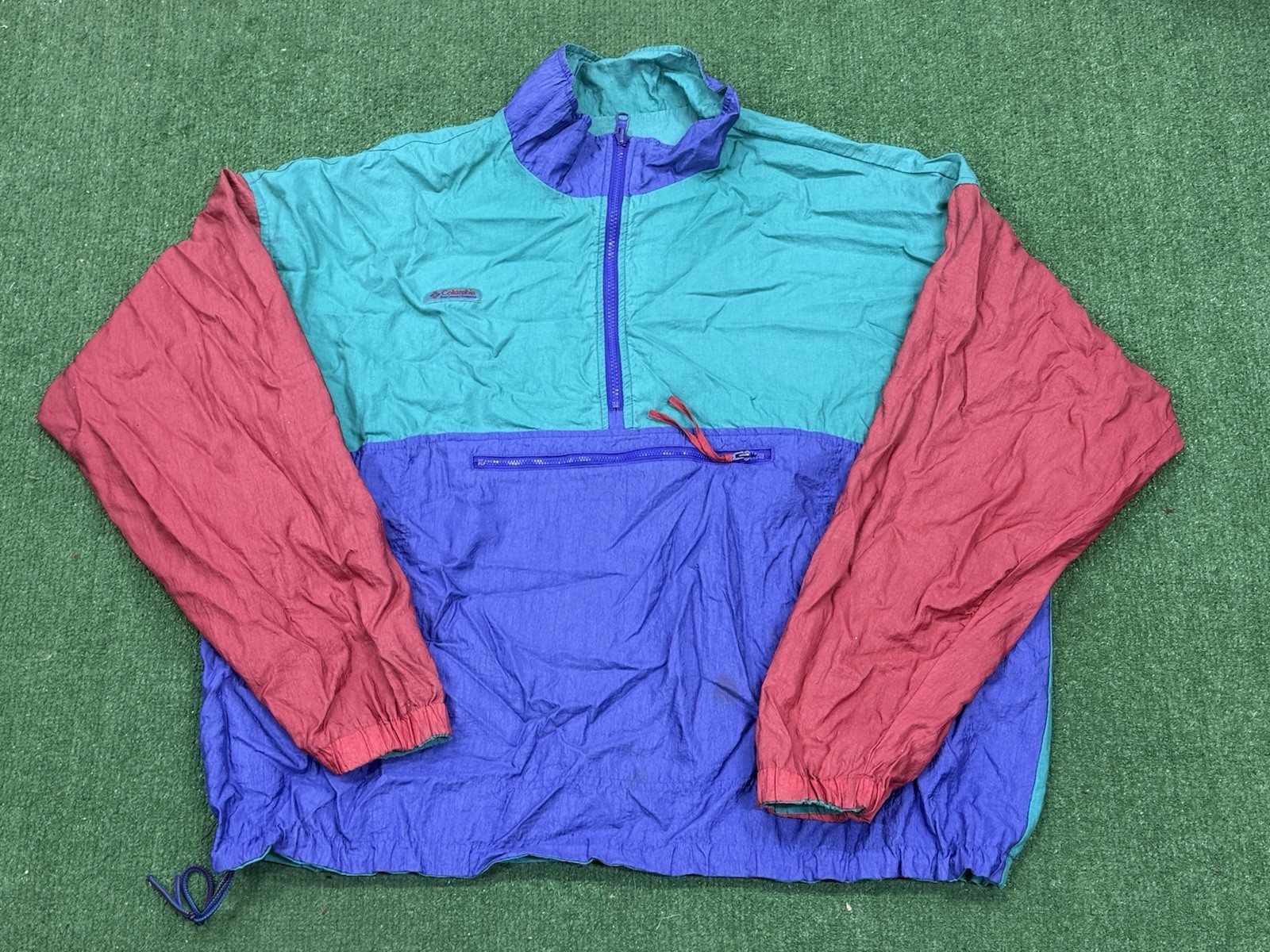 Vintage Columbia Windbreaker Anorak & Pants XL Teal Track Set Colorblock 80s 90s thumbnail 2