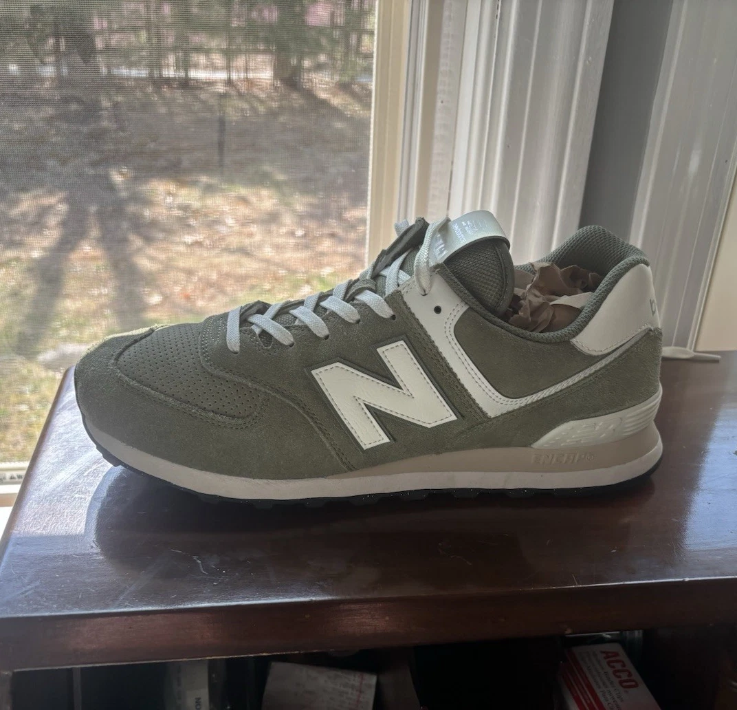 New Balance 574 Dark Olivine Sea Salt | eBay