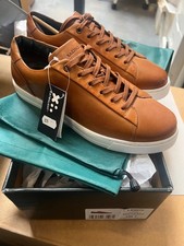 mens tan leather smart cupsole trainers size 8 for work casual  NIB Suit Direct