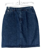 Vintage Liz Claiborne Petite Denim Skirt Size 4P Y2K Western Cowgirl Rockabilly