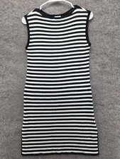 Nicole Miller New York Dress Womens L Black Striped Sweater Tank Short Casual