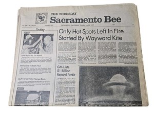 Wayward Kite Fire Chinese Test Bomb Sacramento Bee CA July 28, 1977 Newspaper
