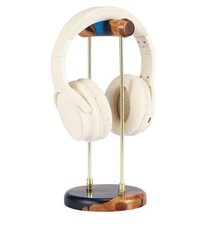 New Luxury Wood  Resin Headphone Stand for Desk Elegant Headset Holder.