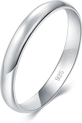 Anillo de plata 925 para mujer y hombre elegante apilable regalo talla 4mm 6mm