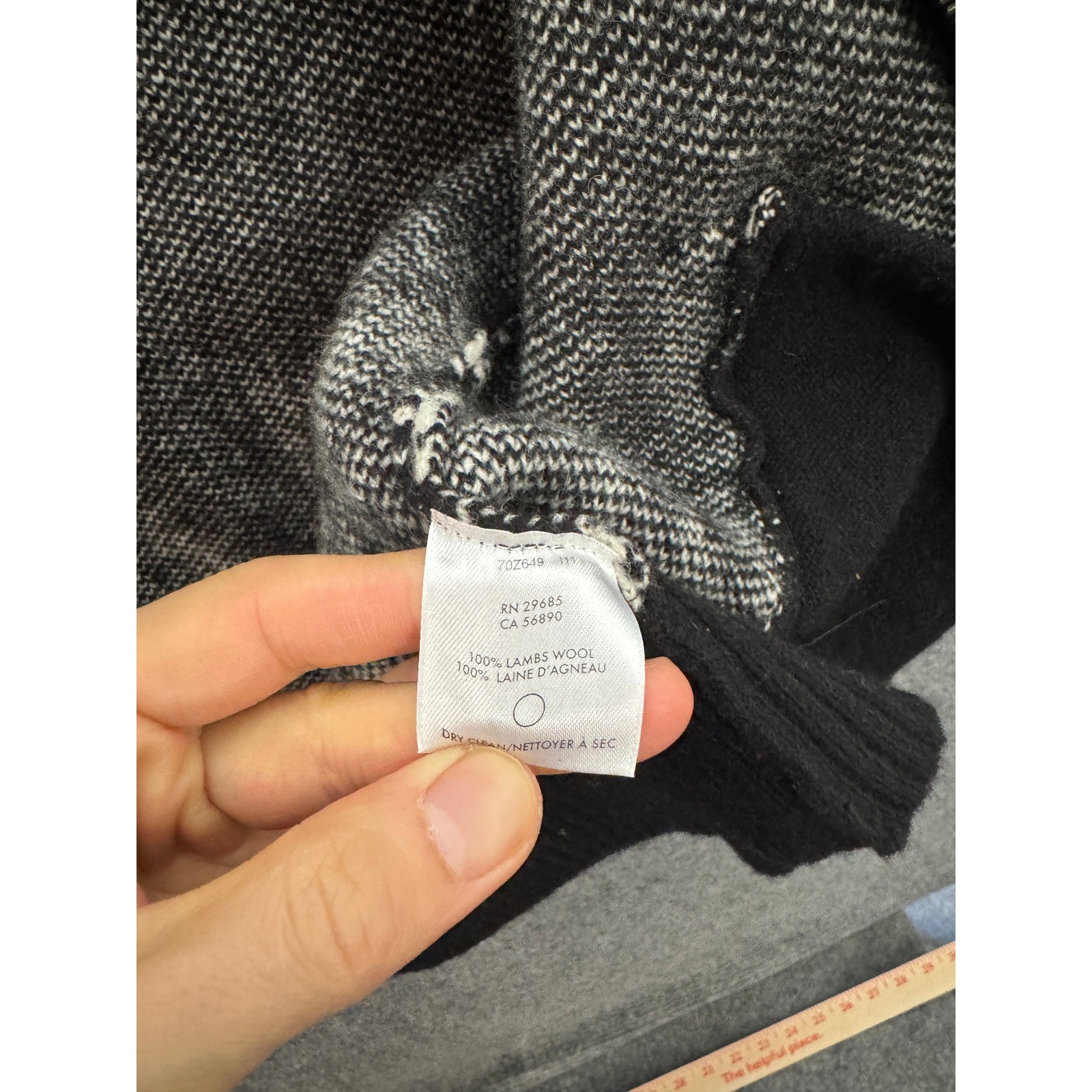 Pendleton Wool Zip Up Jacket Black White Geometri… - image 5