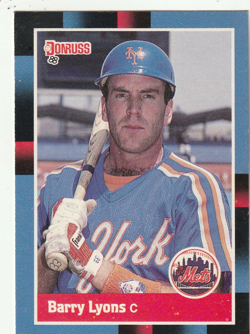 FREE SHIPPING-MINT-1988 Donruss #619 Barry Lyons New York Mets PLUS BONUS CARDS