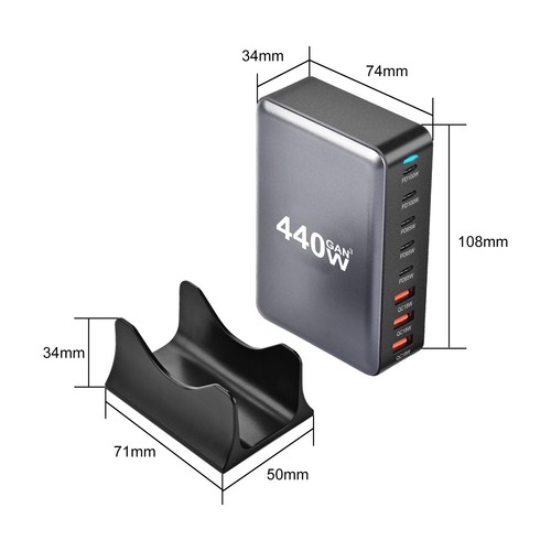 HAINA 440w USB C Charger Station Multi ports PD Fast Charging for iPhone huawei - Picture 6 of 16