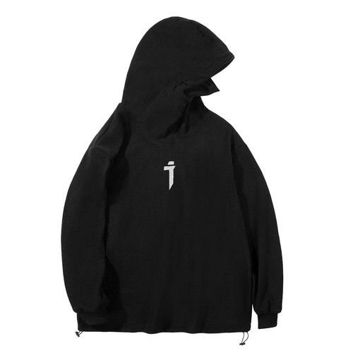 Niepce Streetwear Negro Techwear Sudadera con Capucha Cyberpunk Sudadera con Cuello Polaina - Imagen 3 de 11
