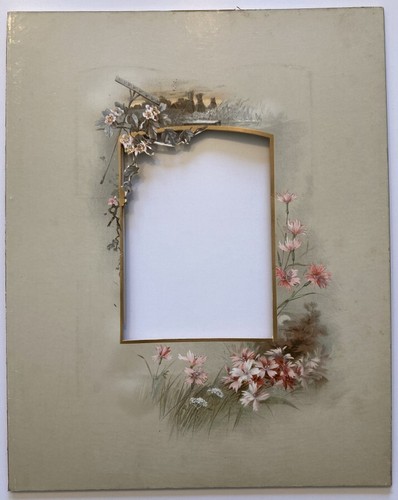 Colorful Photo Album Page 250x320mm for Cabinet Card Flowers Hay Harvest 1880 - Picture 1 of 2