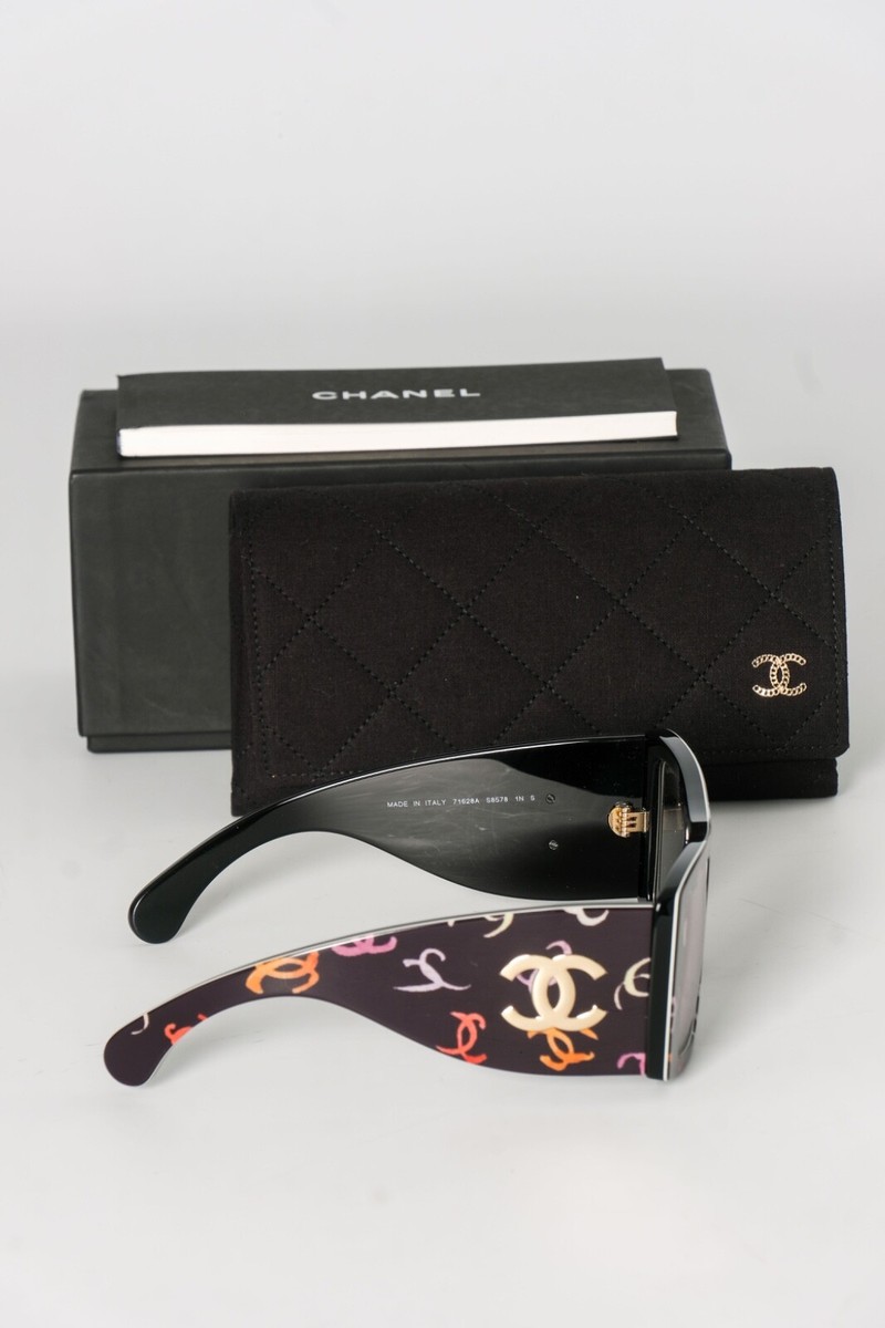 CHANEL ACETATE CC MULTICOLORED LOGOS SQUARE SUNGLASSES | eBay
