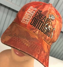 Hunt The Great Outdoors Red Camo Adjustable Baseball Hat Cap 
