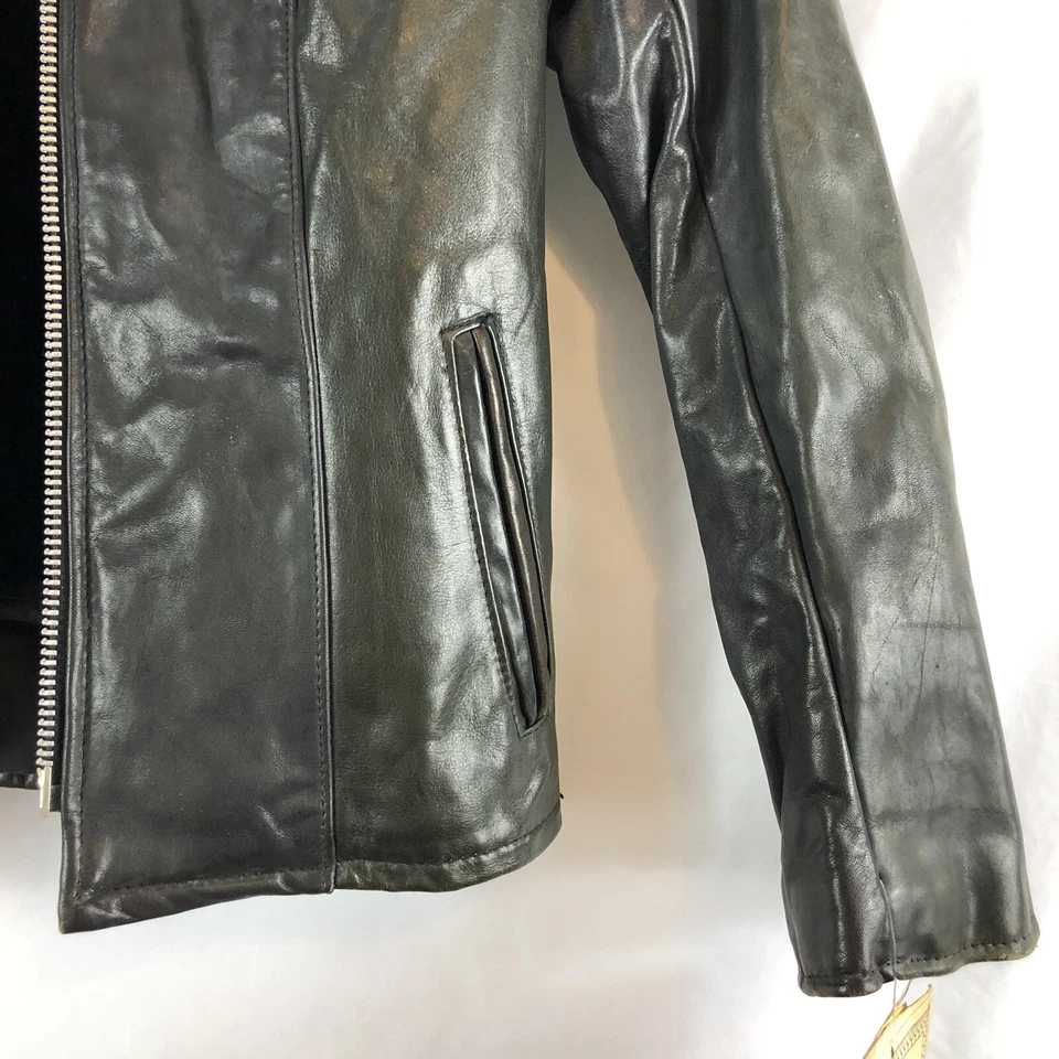 Chaqueta de cuero Schott vintage para mujer Foto 3 de 4