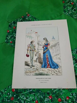 ERIZ 50 COSTUMES DE PARIS TRAVERS 1800S HAND COLORED LITHO FASHION HISTORY