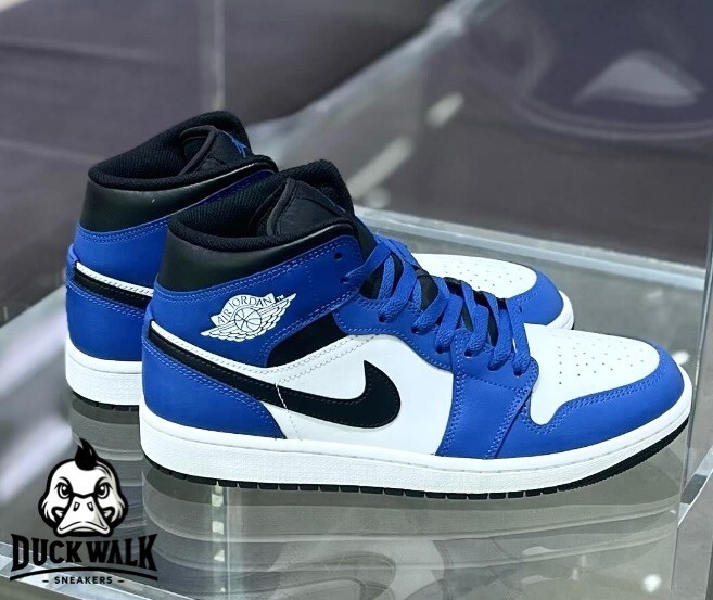 Nike Air Jordan 1 Mid Shoes Game Royal Black White DQ8426