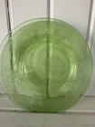 Green Uranium Vaseline Georgian Lovebirds Federal 8" Lunch Plates Set Of 2