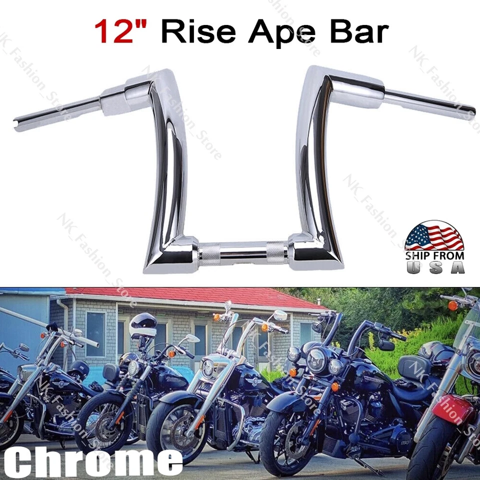 DNA MONSTER 12 " Rise 2" Ape Hanger Handlebar For Harley Dyna Glide FXS Touring Foto 2 de 4