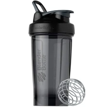 BlenderBottle Shaker Bottle Pro Series Perfect for Protein Shakes, 24 Oz, Black