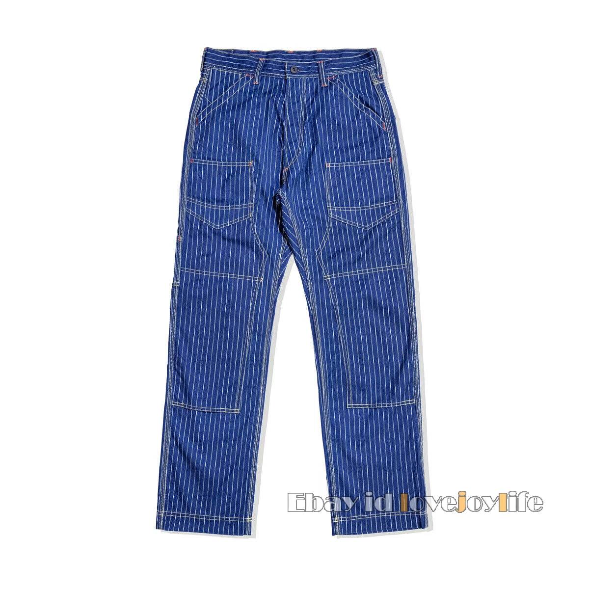 Red Tornado Retro Indigo Wabash Trousers Railroad Stripe Miner