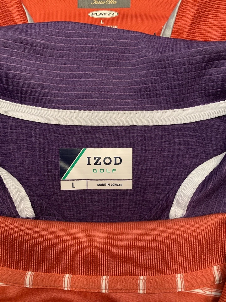 Polos de golf para hombre, Greg Norman/Izod, lote de 3, talla grande, melocotón, naranja, púrpura Foto 3 de 4