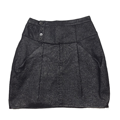 Walter Sparkly Pleated Mini Skirt, Women's Size 2 Black, Lined