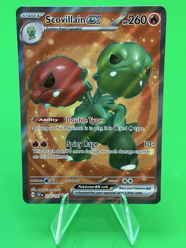 ⭐️Pokemon Scovillain ex S & V Surging Sparks Ultra Rare Full Art 216/191 NM!⭐️