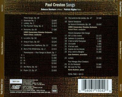 PAUL CRESTON: SONGS NEW CD