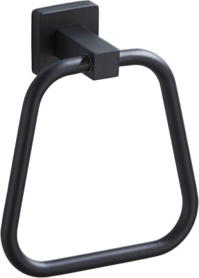 Toallero de aro negro mate para baño cocina, baño, toallero de pared, resistente