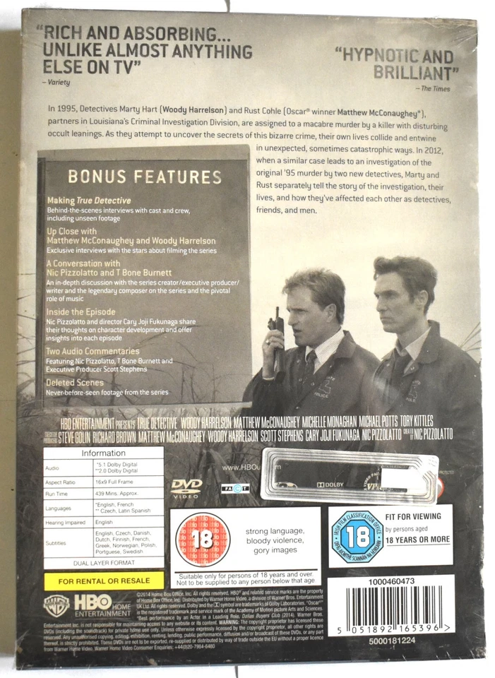 New Sealed DVD True Detective Series 1 McConaughey Harrelson 2014 HBO Region 2 - Image 2 of 4