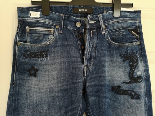 Replay Denim Jeans Men Blue Ronas Slim 