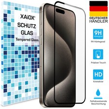 iPhone 15 Pro Max Displayschutz Schutzfolie Tempered Glas Full Screen Premium