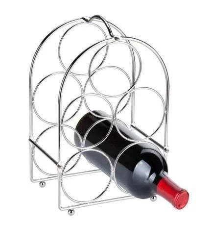 Home Basics Tabletop Wine Rack Chrome 5 Bottle eBay