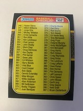 1987 Donruss Baseball Checklist Card 400