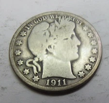 UNITED STATES 1911  BARBER  HALF DOLLAR - VG OR BETTER CONDITION*