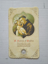 VECCHIO SANTINO CON PREGHIERA  BEATO S. ANTONIO DI PADOVA - CON RELEQUIE