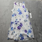 Calvin Klein Dress Women's 6 Floral White Sleeveless Lined Shift A-Line Tank New