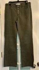 Tommy Hilfiger Women Olive Pants Size 8 Four Big Snaps to Close Logo on Back