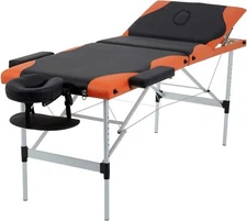 Massage Bed 3 Folding Protable Massage Table Aluminium Frame Lash Bed 28in Wide